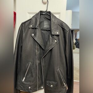 All Saints Black Leather Moto Jacket